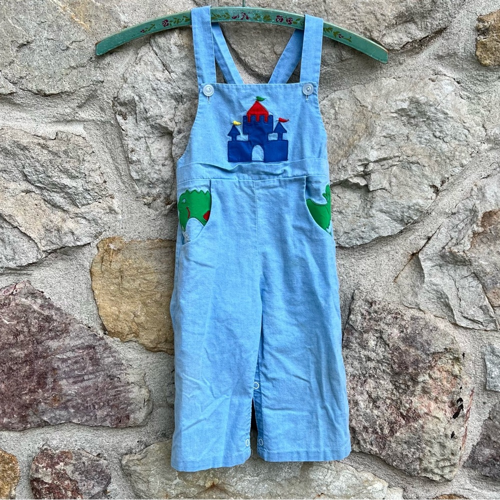 Vintage 80s baby boy overall jumpsuit